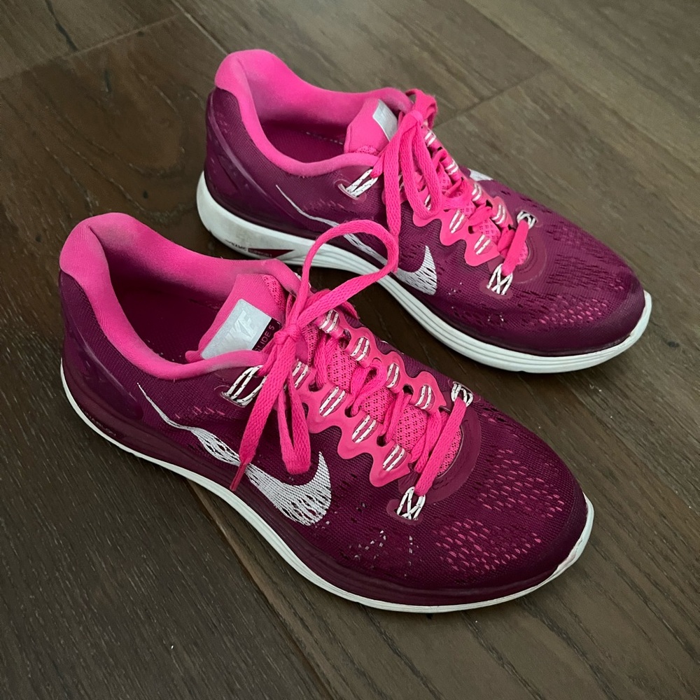 Nike Lunarglide 5 Lunarlon Running Athletic Shoes Mesh Raspberry Pink Sz 7